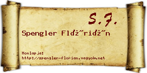 Spengler Flórián névjegykártya